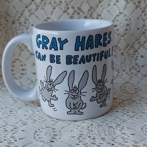 Vintage Funny Mug Gray Hares Can Be Beautiful by Carlton Cards Comical Cute